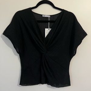 Black NWT Zara Twist Top